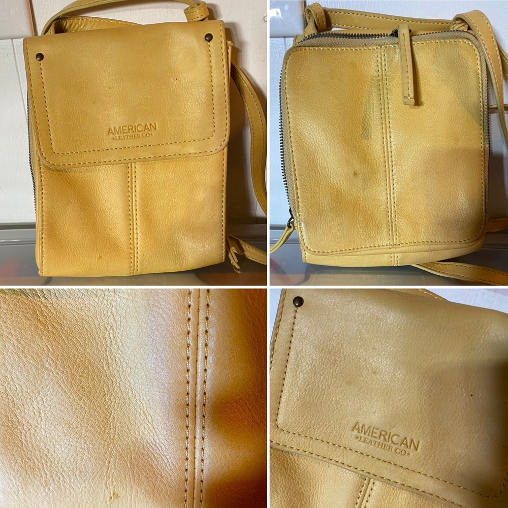American Leather Co Small Kansas Cossbody Yellow